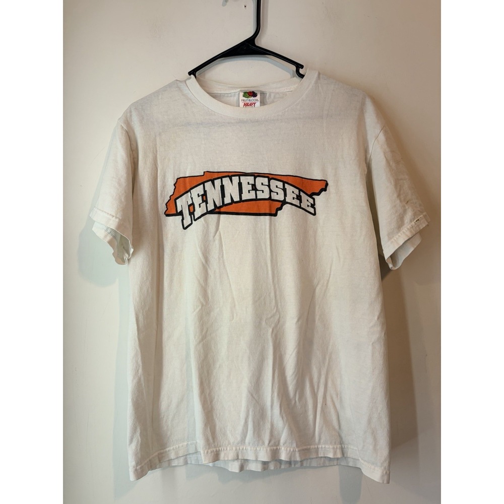 Vintage Tennessee Volunteers Tshirt White Short Sleeve Mens Medium Made In USA